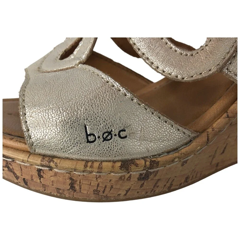 BORN Wynda Womens Sandals Leather Gold Size 9 M Ankle‎ Strap